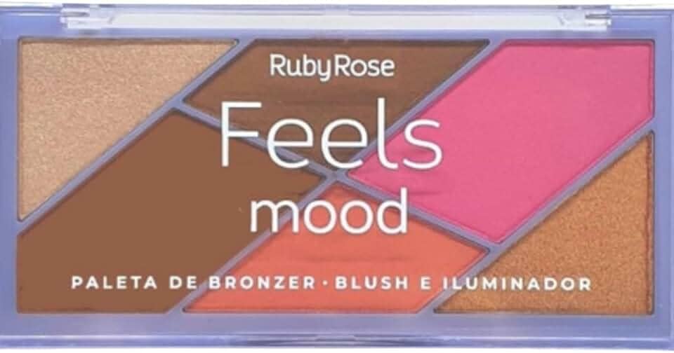 Paleta Bronze, Blush e Iluminador Ruby Rose