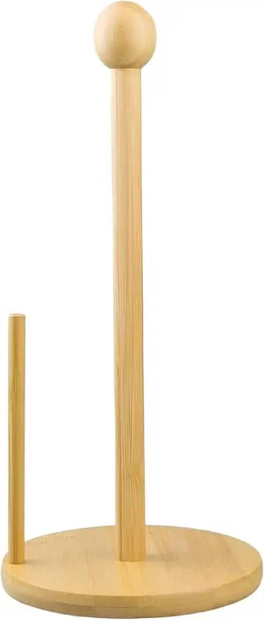 Suporte Porta Papel Toalha em Bambu Premium Sustentável – Utensílio Moderno e Funcional para Bancadas e Decoração de Cozinha
