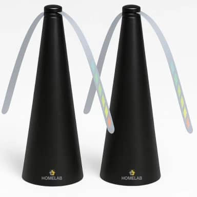 Kit com 2 Repelentes de Mesa Tipo Ventilador | Espanta Moscas e Mosquitos | Ideal para Refeições e Ambientes ao Ar Livre | Repelente Sem Cheiro, Seguro para Uso em Mesa, Piqueniques e Restaurantes