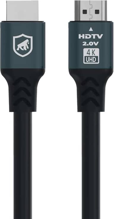 Gshield Cabo HDMI 2.0 4K UHD HDR Áudio e Video 2 Metros, Revestido em Nylon Ballistico, Survivor, Preto