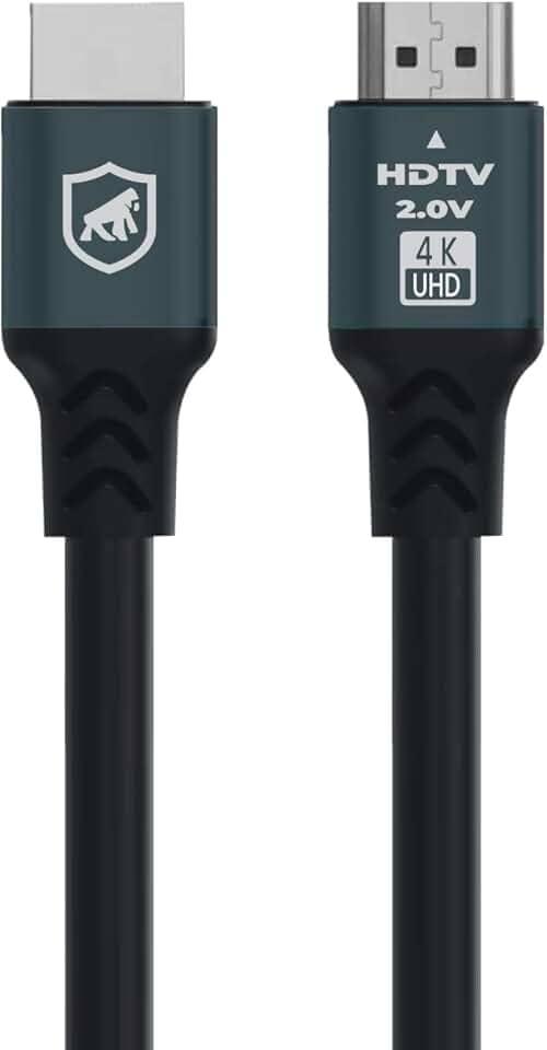 Gshield Cabo HDMI 2.0 4K UHD HDR Áudio e Video 2 Metros, Revestido em Nylon Ballistico, Survivor, Preto