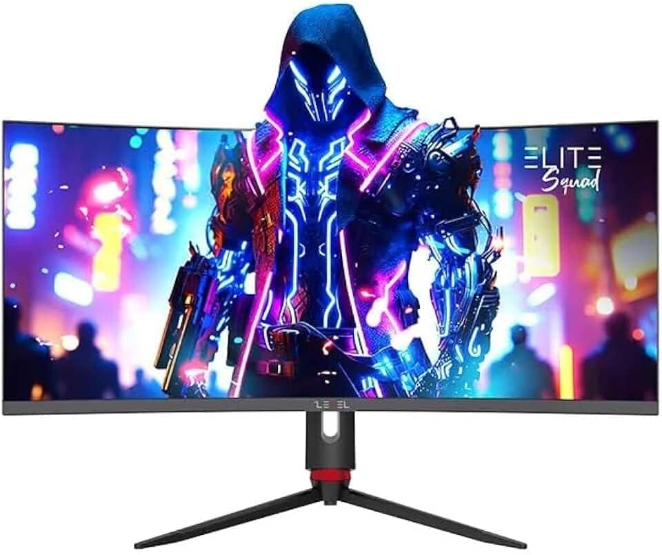 Monitor Gamer Hi Level Elite Curvo 34" ELED, 180Hz, 1ms, HDR, Freesync e G-sync, Preto - HL34R180C