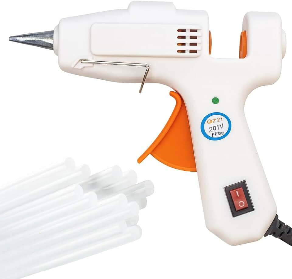 Pistola de Cola Quente 20 W Bico Fino Bivolt (110-220 V) – 10 Bastões 30 cm – Ideal para Artesanato, EVA e DIY | Niadri Imports