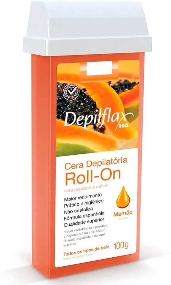 Depilflax – Cera Depilatória Roll-On Mamão Papaya 100g