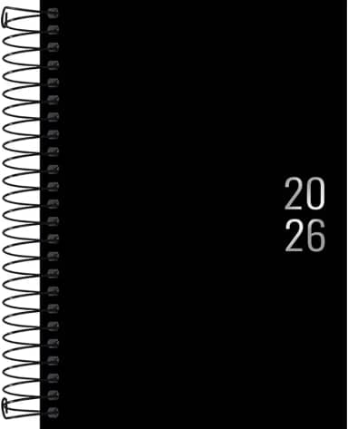 Tilibra - Agenda Executiva Espiral Diária 12,9 x 18,7 cm Napoli 2026 - Preta