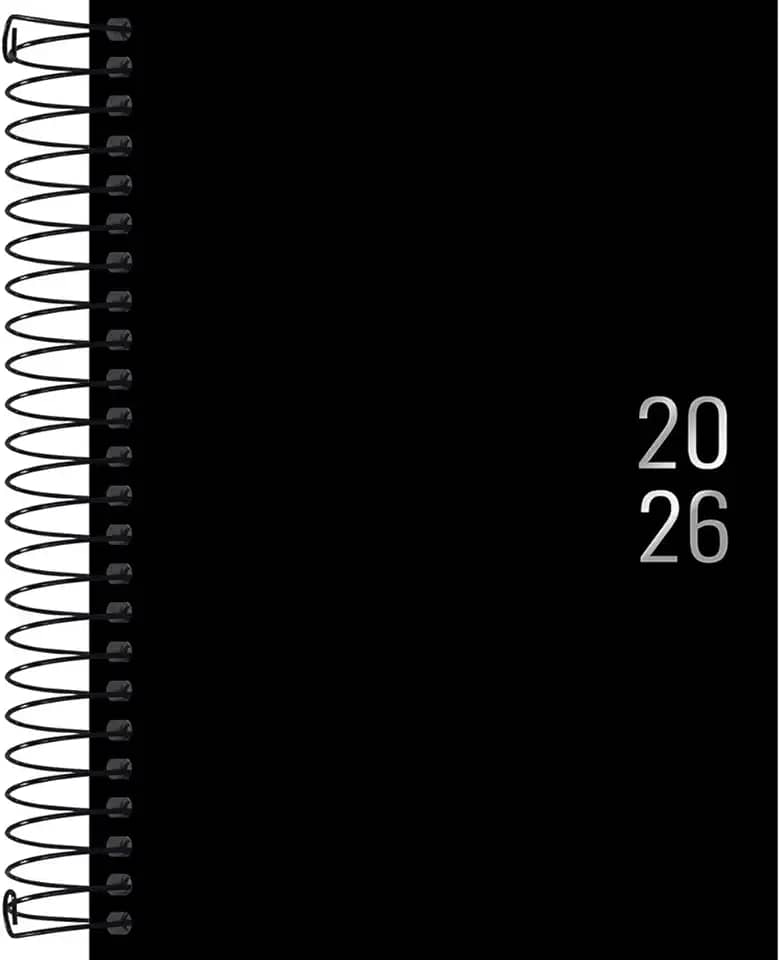 Tilibra - Agenda Executiva Espiral Diária 12,9 x 18,7 cm Napoli 2026 - Preta