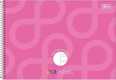 Tilibra - Caderno Espiral Capa Dura Meia Pauta Ampliada Tilibra Neuro 40 Folhas - Capa Rosa