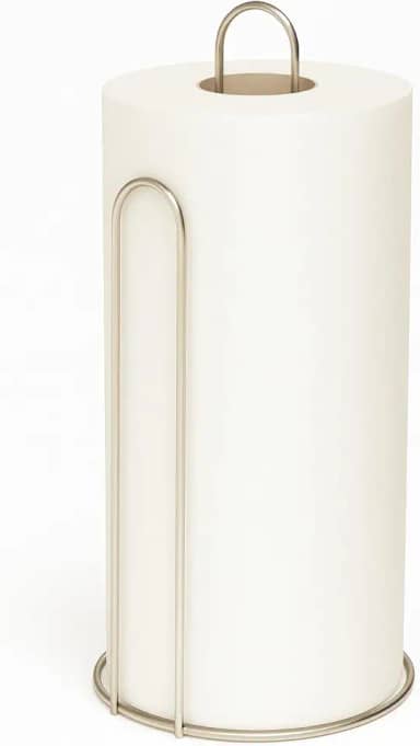 Suporte Porta Rolo De Papel Toalha Vertical Cromado Organizador De Bancada Cozinha Mesa Aço Inox Prata