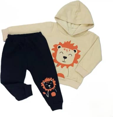 Conjunto de Moletom Infantil com Capuz – Unissex – Estampas Divertidas – 100% Algodão – Para Bebês de 4 Meses a 3 Anos – Era Uma Vez