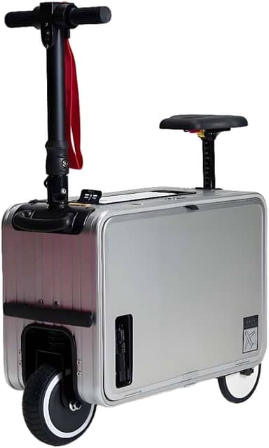 Espeksvika Mala Elétrica Inteligente Para Scooter De 30L, 20" Viagens, Com Assento E Luz Led, Bateria Longa Duração Leve (Prata)