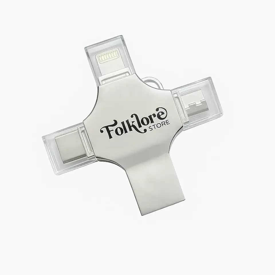 Pen Drive OTG 4 em 1 (256 GB), Armazenamento Externo, Pendrive de Fotos, USB 3.0 Memory Stick Jump Drive PhotoStick para iPad, Android, PC, iPhone.