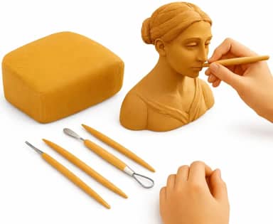 Argila Natural para Modelagem 1 Kg – Massa de Modelar Atóxica de Secagem ao Ar | Ideal para Artesanato, Escultura, Escola e Projetos Criativos | Argila Ecológica e Fácil de Moldar