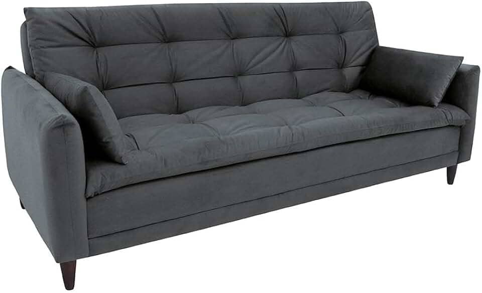 Sofá-Cama Casal 3 Lugares Sofia Suede Grafite