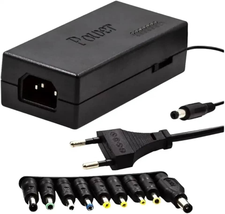 Carregador Universal 120W para Notebook e Laptop | 9 Adaptadores DC Intercambiáveis | Fonte de Alimentação com Entrada AC 100-240V
