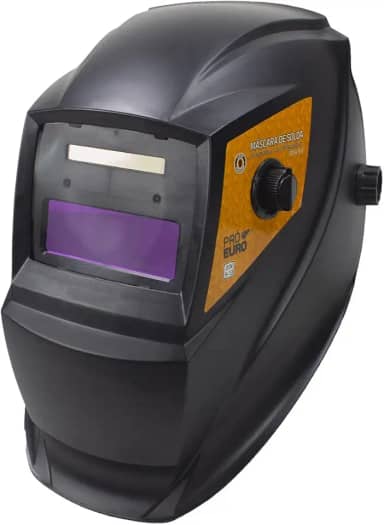 Máscara de Solda Automática Com Regulagem Única Escurecimento Automático Visor de Polietileno e Bateria com Carregamento Solar - Pró Euro