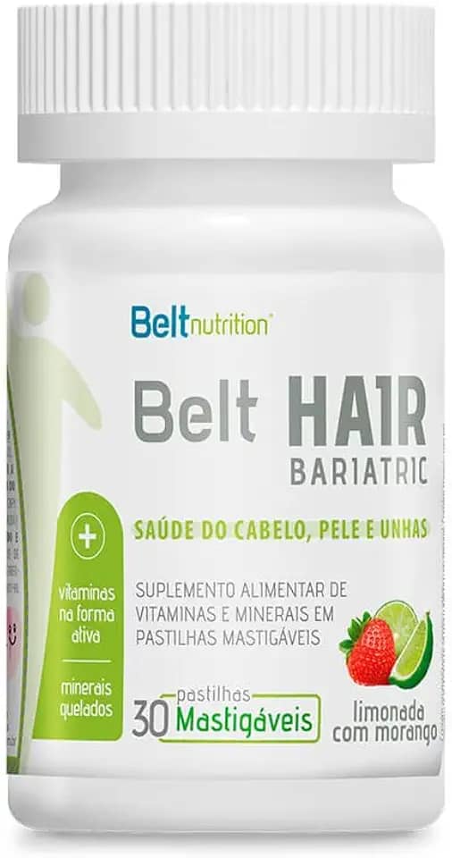 Vitaminas Belt Hair Nail And Skin Bariatric Limonada Com Morangos 30 Pastilhas Mastigável - Beltnutrition