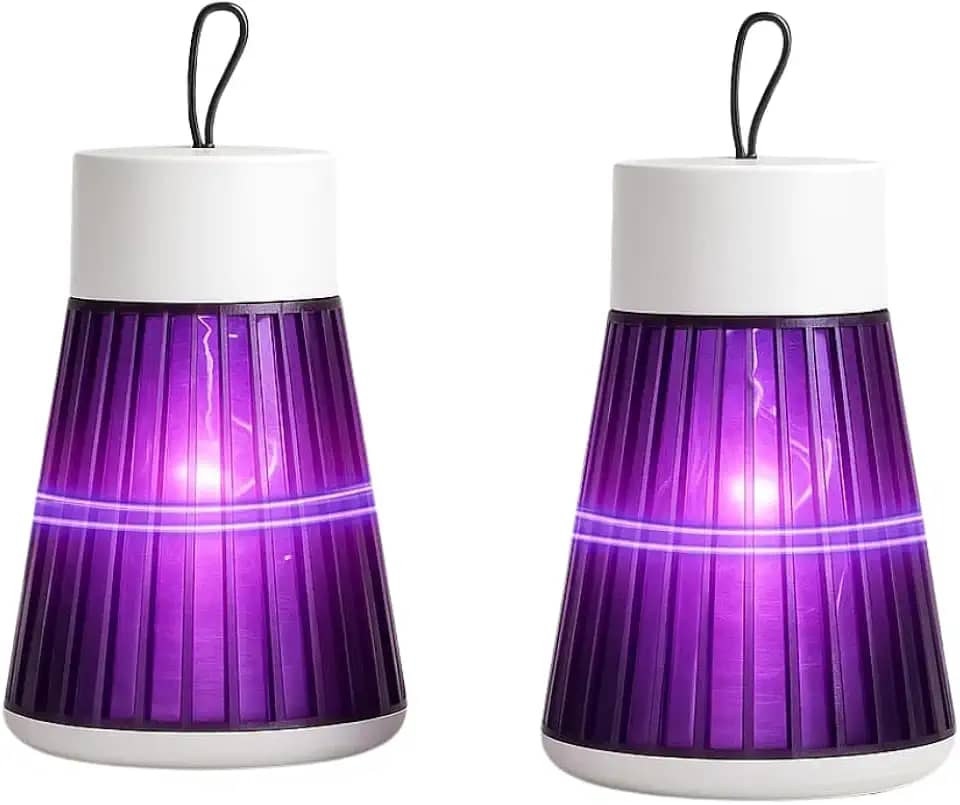 Kit 2 Repelentes Eletrônicos Tomada Lâmpada UV Mata Mosquito Pernilongo Insetos Casa Buritis