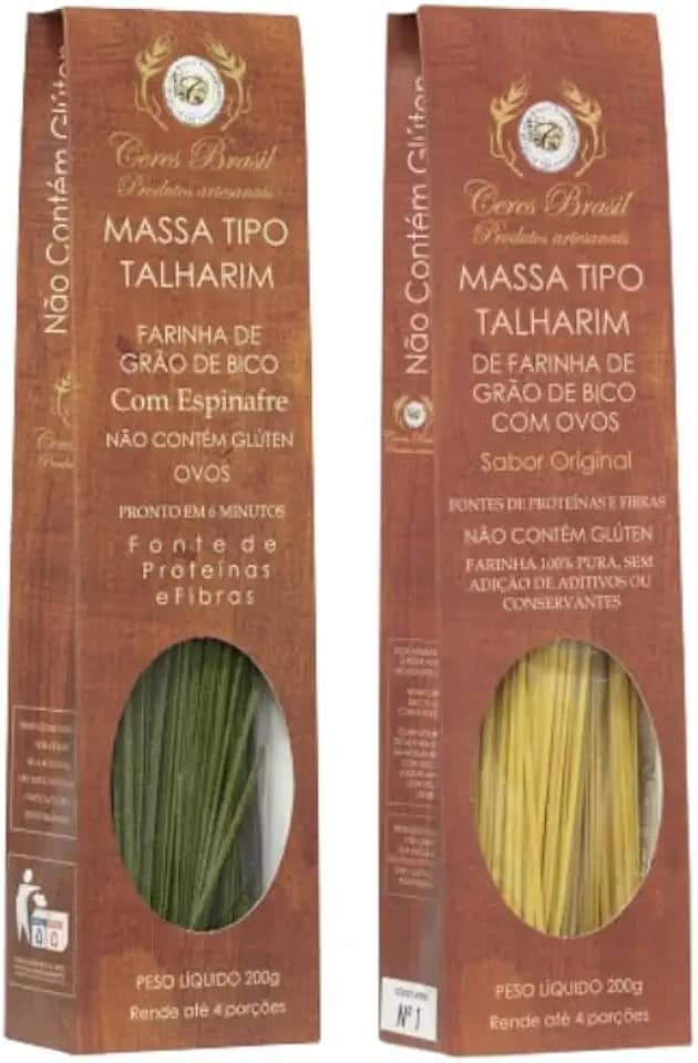 Kit 2 Talharim Grão de Bico Ceres: Tradicional, Espinafre