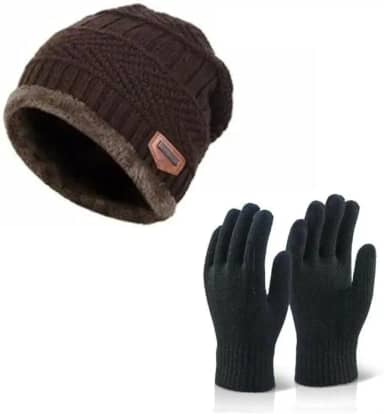 Kit Touca Gorro e Luva Masculino e Feminino Peluciado e Forrado Para Frio Inverno Touca e Luva Inverno