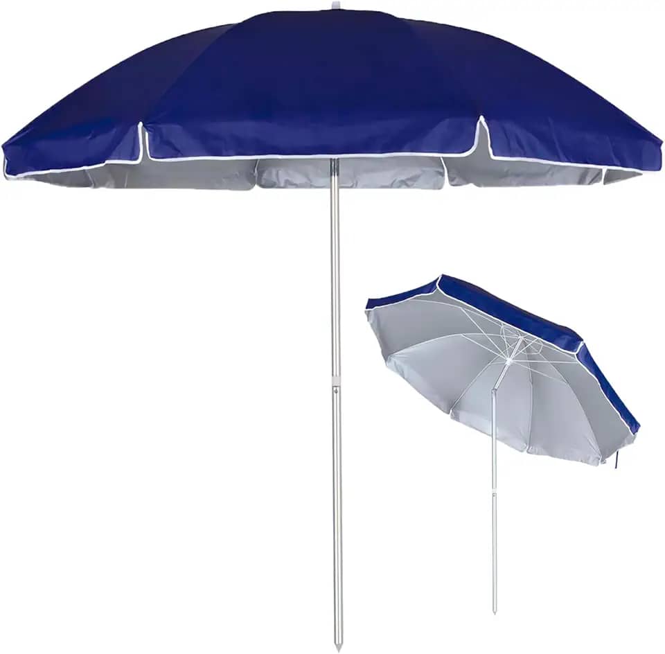 Guarda Sol Alumínio 2,6 Metros Grande Diversas Cores Lillos Pet (Azul Marinho, 2,6 M)