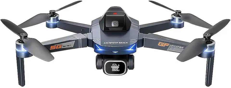 Drone GT8 com Câmera HD 4K, Controle Remoto Tela LCD Integrada, Transmissão em Tempo Real, Estabilização de Voo e Bateria Recarregável