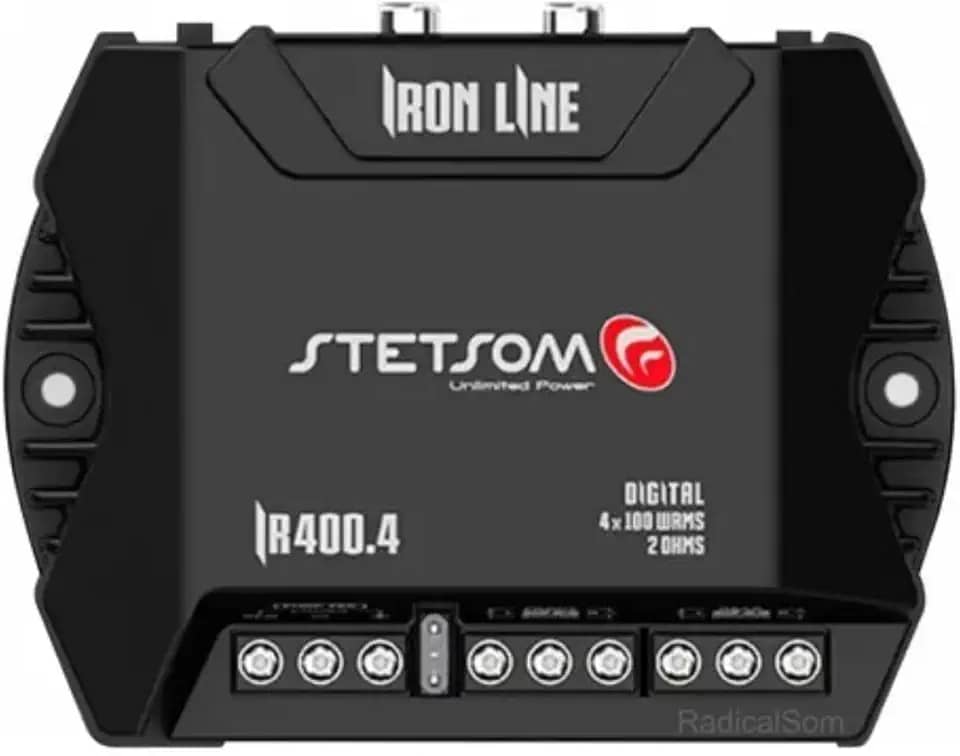 Módulo Amplificador de Potência para Som Automotivo Stetsom IR400.4 Digital 400W 4 Canais 2 OHMS,Preto