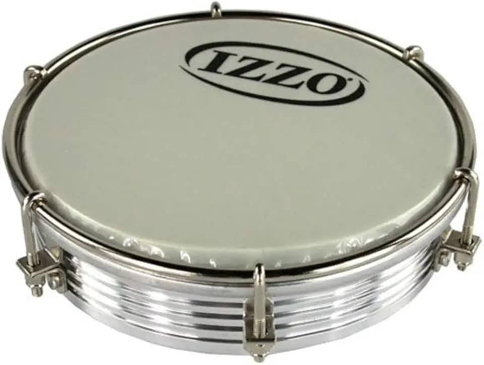 TAMBORIM 06 POL ALUMINIO ANODIZADO PRATA C/PELE LEITOSA IZZO