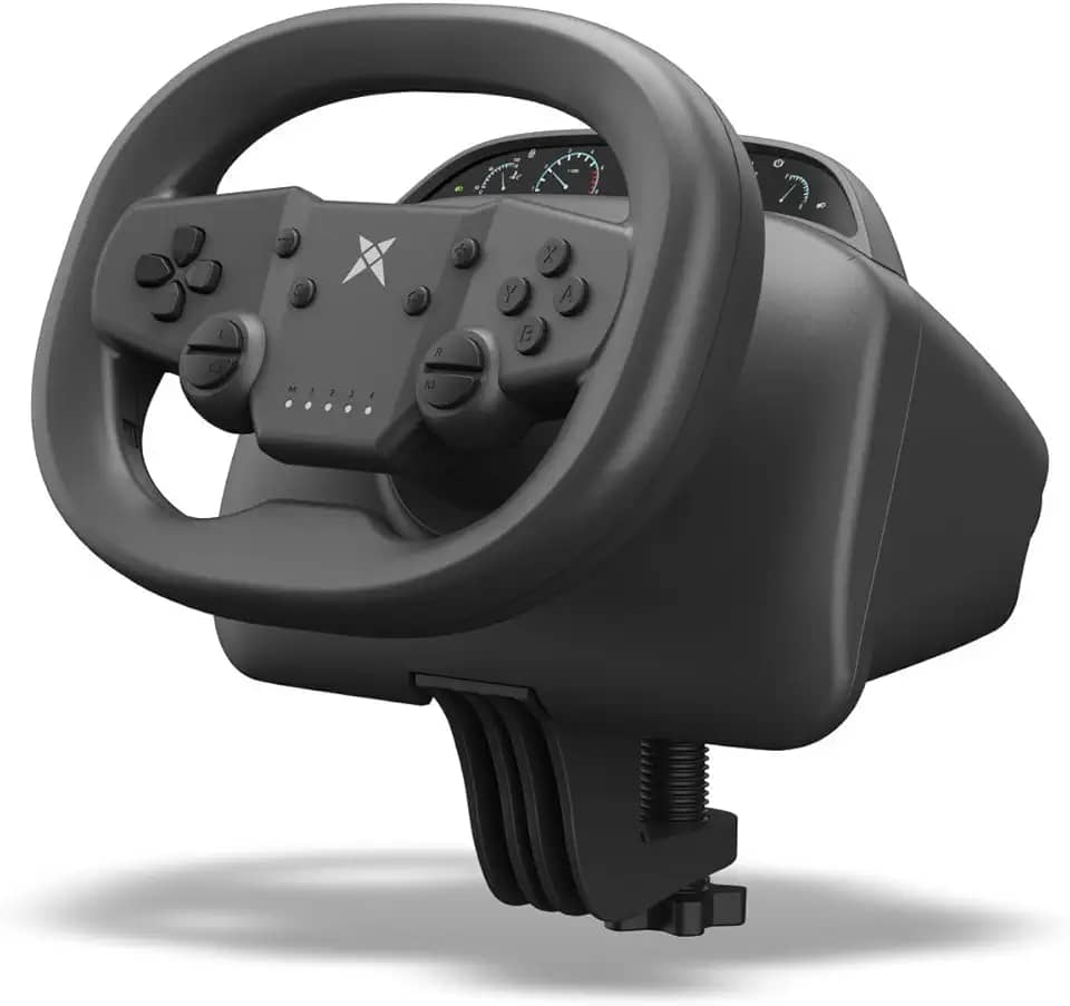 DOYO Racing Wheel - 270° Wireless Gaming Steering Wheel for PC with Linear Trigger and Dual-Vibration Motors, Bluetooth Connectivity for Switch, PS4, PS3, iOS & Android Mobile Phones