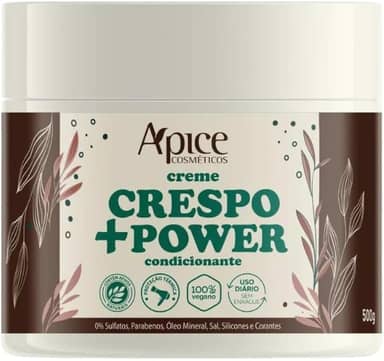 Ápice Creme de Pentear Crespo +Power | Finalização Alta Definição e Fixação para Cabelos Tipo 4 | Tecnologia SuperWave e Active Shine Amazon | 500g