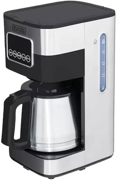 BLACK+DECKER Cafeteira Elétrica 220 V Inox, Filtro Permanente e Lavável, Capacidade 1,5 L, Ate 38 Cafézinhos, Painel Digital, Modelo CM350G-B2
