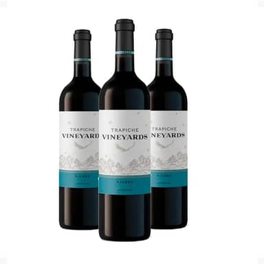 Kit 3 vinhos Trapiche Vineyards Malbec, Vinho Argentino, Uva Malbec