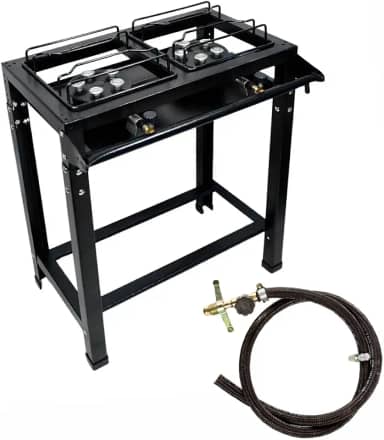 Roa Fogão Industrial 2 Bocas Jr Alta Pressão Preto C/Mangueira