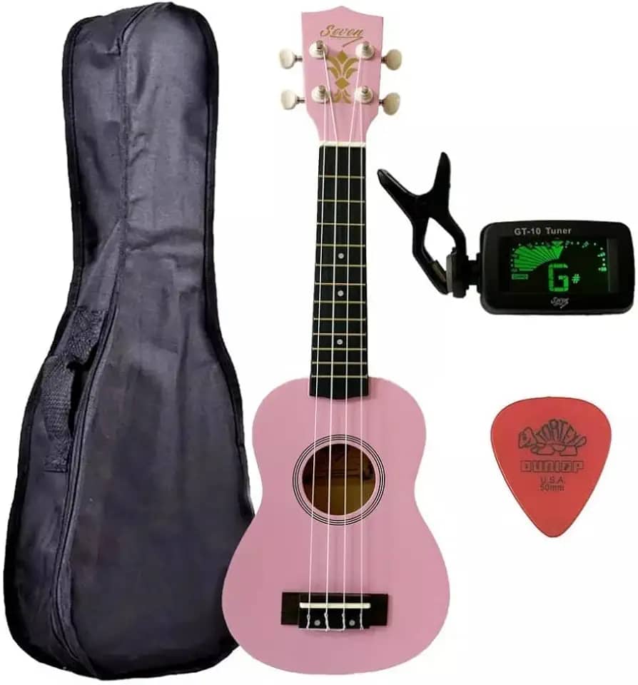 Ukulele Rosa Seven Soprano Suk-07 PI C/Capa e Afinador