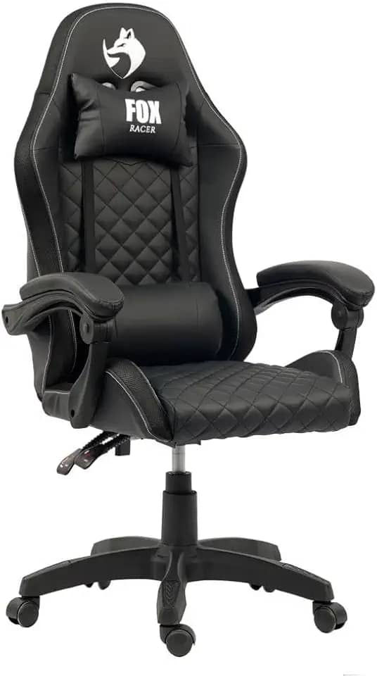 Cadeira Gamer Fox Vulpes Com Ajuste Reclinável Com Almofadas Até 110kg Preto