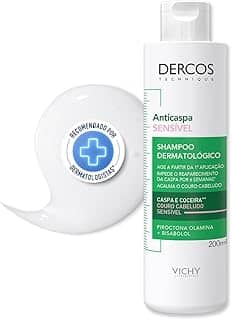 Vichy Dercos Shampoo Anticaspa Sensível, Acalma o Couro Cabeludo e Remove a Caspa desde o Primeiro Uso, com Ação Antirrecidiva de 6 Semanas e Tecnologia Sem Sulfato, 200ml