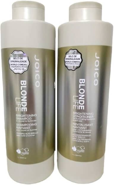 Kit Joico Blonde Life Iluminador Para Cabelos Loiros Shampoo 1000ml + Condicionador 1000ml