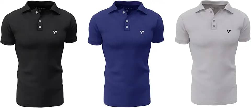 Kit 3 Camisas Gola Polo Voker Com Proteção Uv Premium