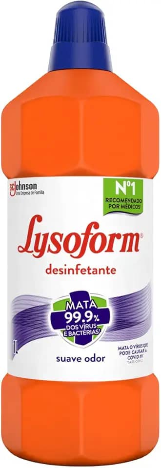 Lysoform Suave Odor, Desinfetante Líquido, Limpeza Pesada e Eficiente, 1L