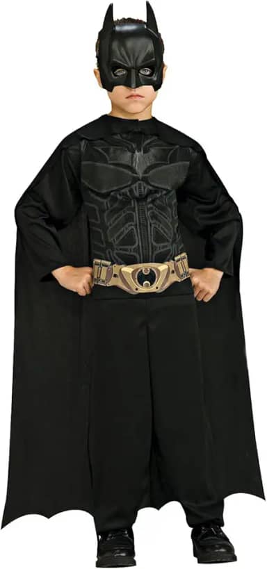 Imagine by Rubies O Cavaleiro das Trevas Ressurge, Traje de Ação Infantil do Batman com Capa e Máscara Preto, Médio