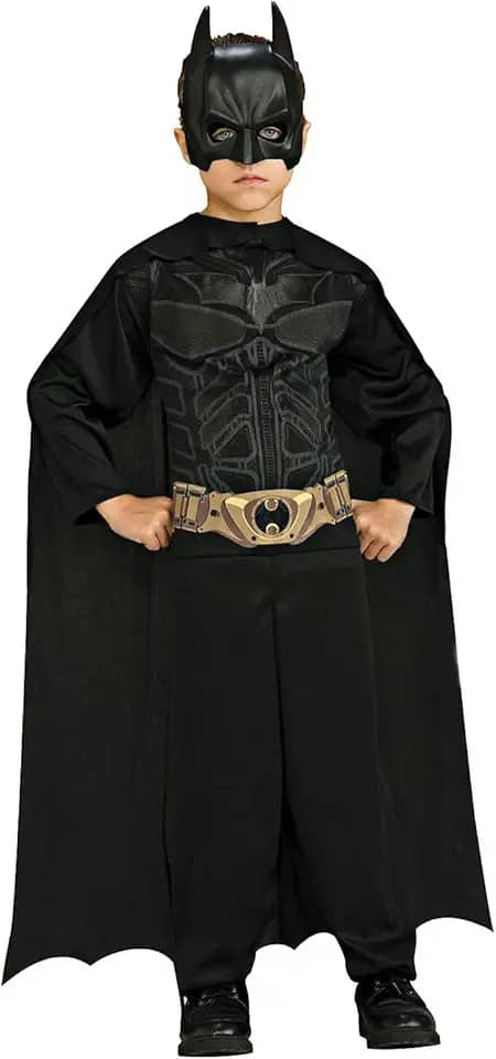 Imagine by Rubies O Cavaleiro das Trevas Ressurge, Traje de Ação Infantil do Batman com Capa e Máscara Preto, Médio