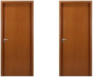 2 Kits Porta de Madeira Lisa 215x74cm com Batente de Mdf Ultra 10cm Melamínica Mogno