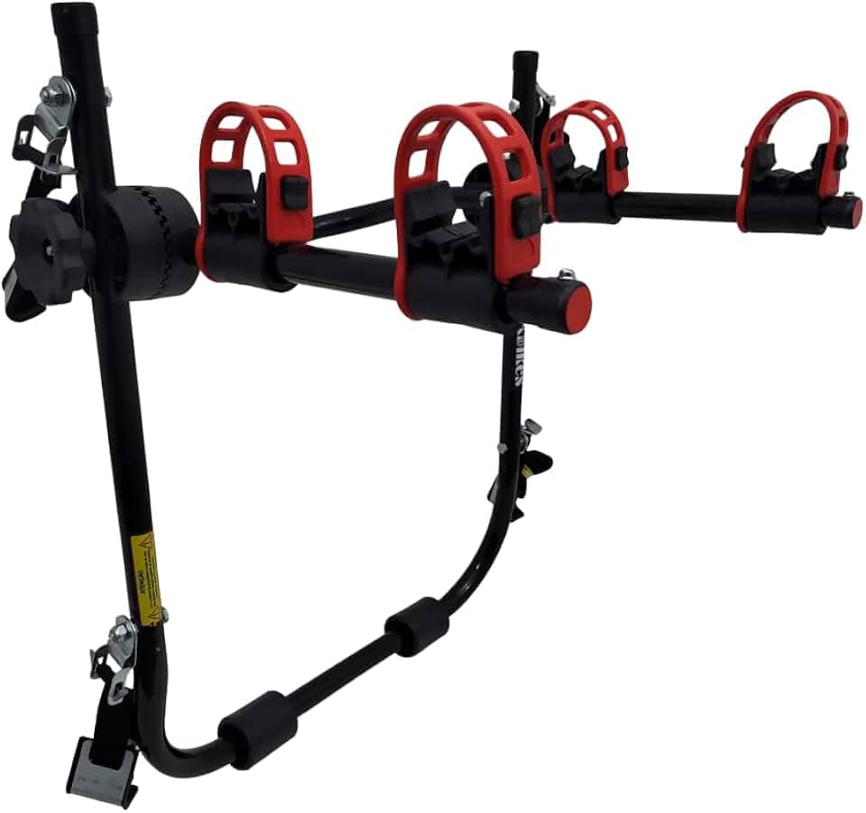 Suporte para bike Transbike 2 bicicletas POP Preto tira Vermelha Sedan Hatch MTB Speed