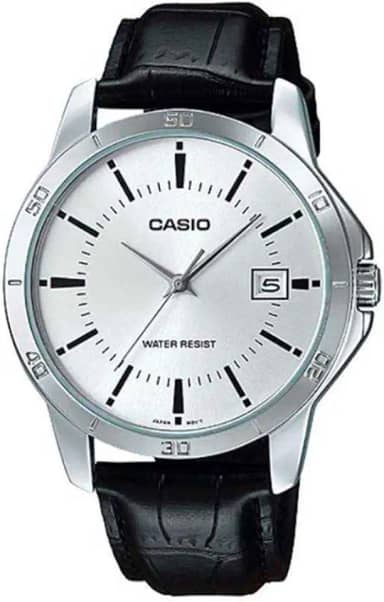Casio MTP-V004L-7A Relógio masculino analógico padrão de aço inoxidável com mostrador prateado
