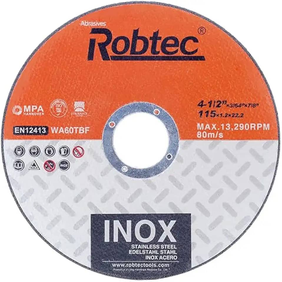 Disco De Corte Para Inox E Metal (01 Unid) 4-1/2 115x 1,2 x 22,2 Discos Corte Inox Fino. Util p/esmerilhadeira. Disco p/lixadeira, corte metal, ferramenta. Uso em Serralheria, Metalúrgica, Oficina.