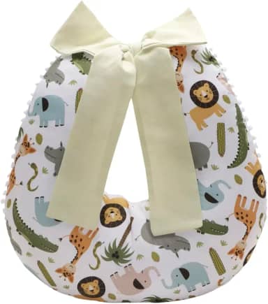 Almofada de Amamentação para Bebê Menino Menina Pompom com Enchimento e Zíper 01 Peça (Floresta)