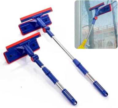 Rodo Rodinho Limpa Vidros Carro Janela Azulejo Multiuso 2 em 1 Cabo Retratil Esfregao Rodo magico Limpeza Mop Flat - LVLOGISTICA