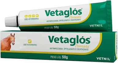 Vetaglos Vetnil Pomada 50g Cicatrizante e Regeneradora para Ferimentos Cortes e Queimaduras em Animais