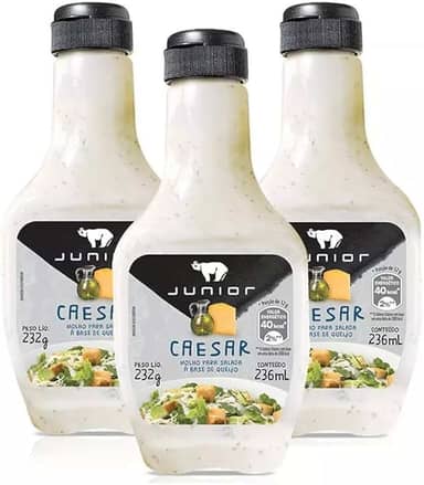 3 Molho Caesar Salada Junior 232g Frasco 236ml