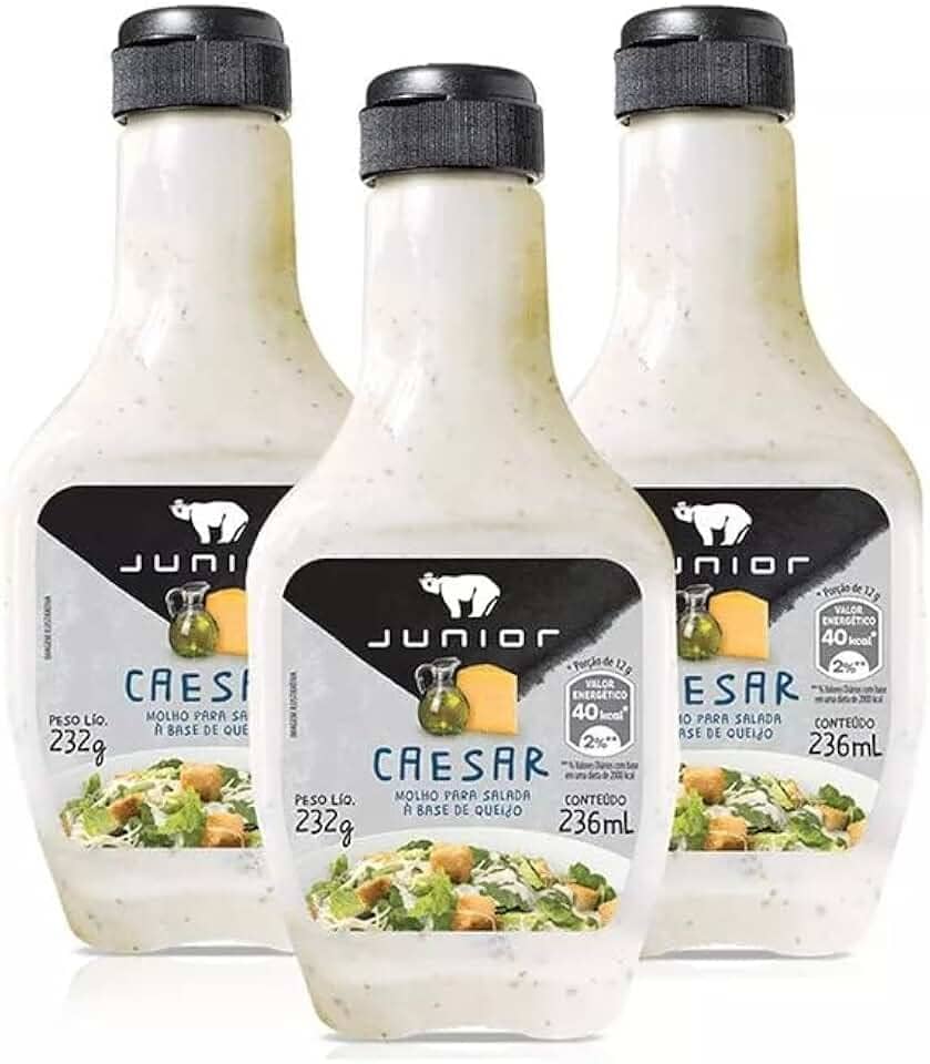 3 Molho Caesar Salada Junior 232g Frasco 236ml