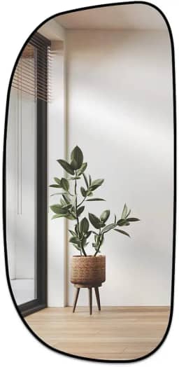 Espelho de Corpo Inteiro Orgânico Ágata 110x53 – Elegância e Amplitude para Seu Ambiente (Preto)